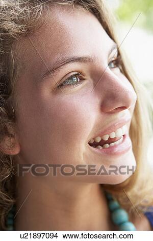 Portrait Of Teenage Girl Smiling View Large Photo Image Picture - Portrait Of Teenage Girl Smiling. Fotosearch