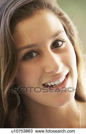 Portrait Of Teenage Girl Smiling View Large Photo Image Stock Image - Portrait Of Teenage Girl Smiling. Fotosearch