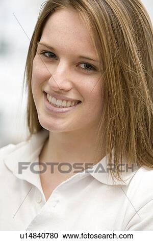 Portrait Of Teenage Girl Smiling View Large Photo Image Stock Image - Portrait Of Teenage Girl Smiling. Fotosearch