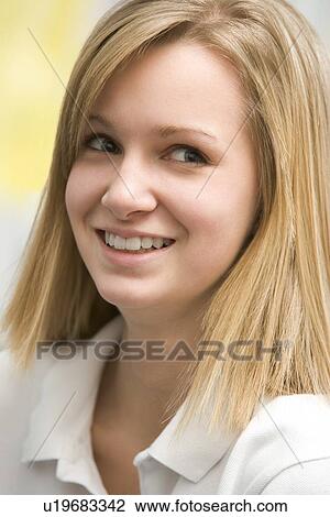 Portrait Of Teenage Girl Smiling View Large Photo Image Stock Image - Portrait Of Teenage Girl Smiling. Fotosearch