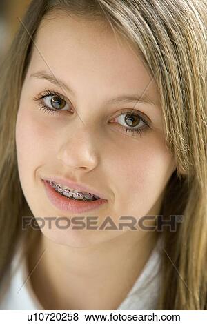 Portrait Of Teenage Girl Smiling View Large Photo Image Stock Photo - Portrait Of Teenage Girl Smiling. Fotosearch