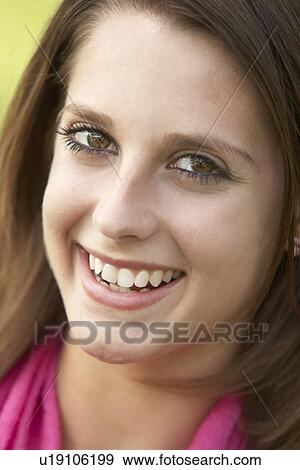 Portrait Of Teenage Girl Smiling View Large Photo Image Stock Photo - Portrait Of Teenage Girl Smiling. Fotosearch