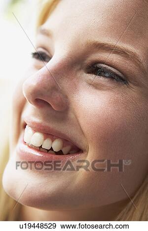 Portrait Of Teenage Girl Smiling View Large Photo Image Stock Photo - Portrait Of Teenage Girl Smiling. Fotosearch