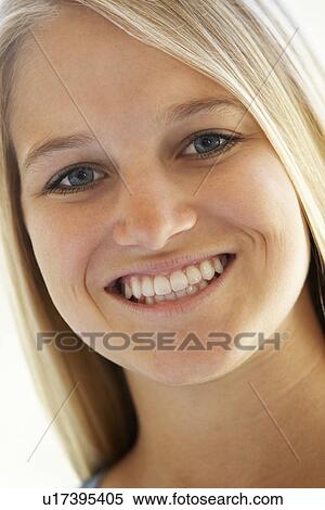 Stock Photography - Portrait Of Teenage Girl Smiling. Fotosearch