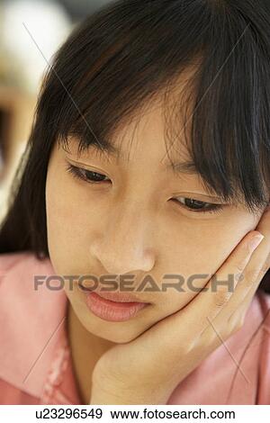 Portrait Of Unhappy Pre-Teen Girl View Large Photo Image Stock Photo - Portrait Of Unhappy Pre-Teen Girl. Fotosearch
