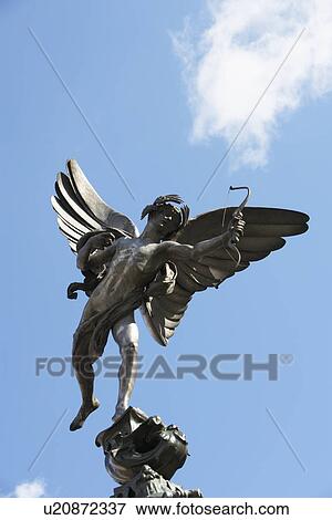 Statue Of Eros, Piccadilly Circus, London, England View Large Photo Image Stock Photo - Statue Of Eros, Piccadilly Circus, London, England. Fotosearch