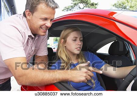 Teenage Girl Learning How To Drive View Large Photo Image Stock Photo - Teenage Girl Learning How To Drive. Fotosearch