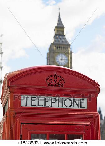 Telephone Booth In Front Of Big Ben Clock Tower, London, England View Large Photo Image Stock Image - Telephone Booth In Front Of Big Ben Clock Tower, London, England. Fotosearch