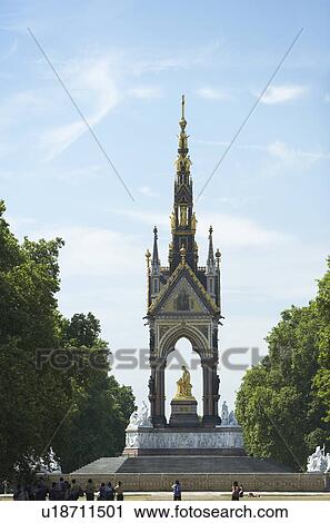 Tourists In Front Of Albert Memorial, London, England View Large Photo Image Stock Image - Tourists In Front Of Albert Memorial, London, England. Fotosearch