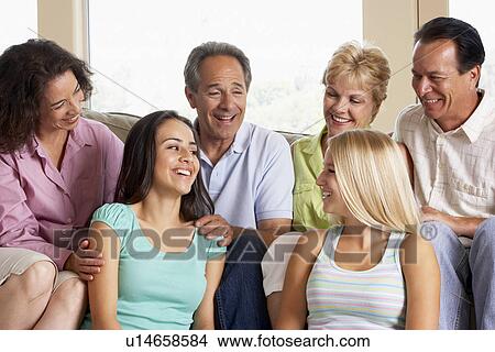 Picture - Two Families Together. Fotosearch