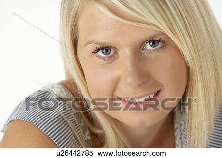 Young Blonde Woman Smiling View Large Photo Image Stock Photography - Young Blonde Woman Smiling. Fotosearch