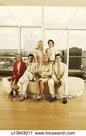 Portrait of business executives in an office View Large Photo Image Stock Photo - Portrait of business executives in an office. Fotosearch