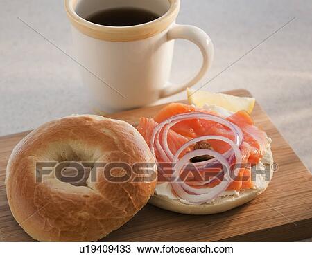 Bagel with coffee View Large Photo Image Stock Image - Bagel with coffee. Fotosearch