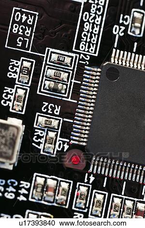 Stock Image - Close-up of computer chip. Fotosearch
