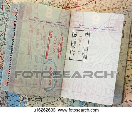 Close-up of passport on map View Large Photo Image Stock Image - Close-up of passport on map. Fotosearch