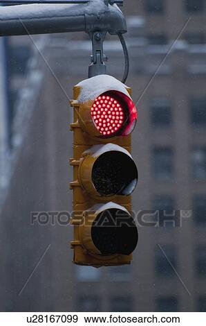 Stock Photo - "Close-up of traffic light, New York City, New York, USA". Fotosearch