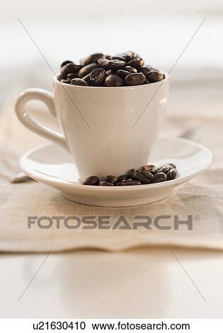 Coffee beans in cup View Large Photo Image Stock Image - Coffee beans in cup. Fotosearch