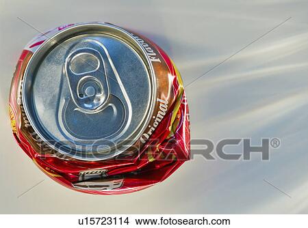 "Crushed can for recycling, studio shot" View Large Photo Image Picture - "Crushed can for recycling, studio shot". Fotosearch