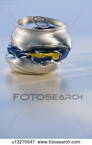 "Crushed can for recycling, studio shot" View Large Photo Image Stock Photo - "Crushed can for recycling, studio shot". Fotosearch