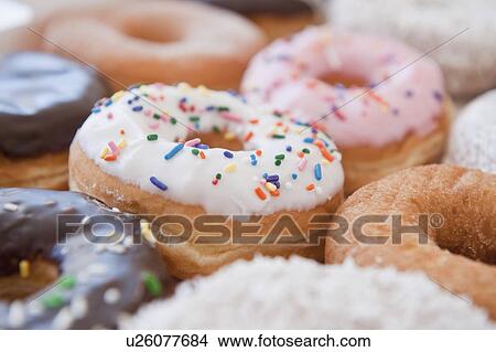 Doughnuts in box View Large Photo Image Picture - Doughnuts in box. Fotosearch