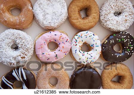 Stock Photography - Doughnuts in box. Fotosearch