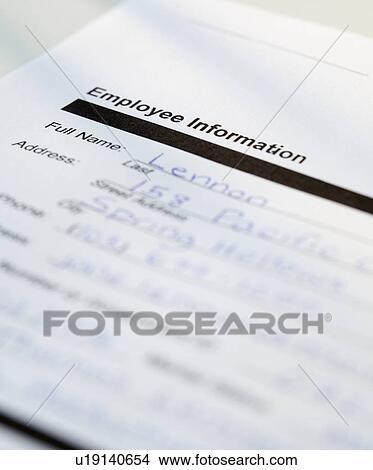 Employee information form View Large Photo Image Picture - Employee information form. Fotosearch