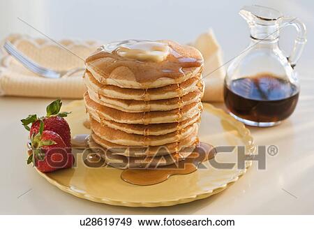 Stock Photo - Pancakes with syrup. Fotosearch