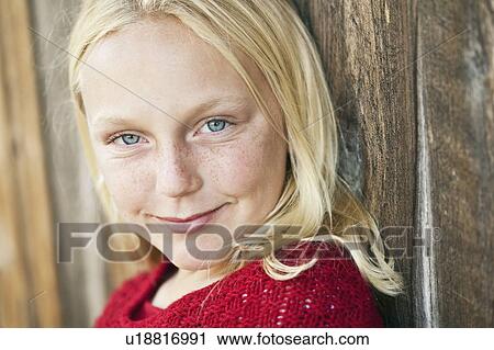 Stock Image - Portrait of girl (13-15). Fotosearch