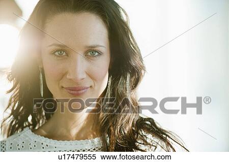 Portrait of woman smiling View Large Photo Image Stock Photography - Portrait of woman smiling. Fotosearch