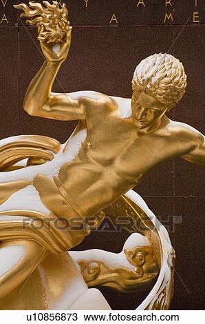 Stock Image - "Rockefeller Center Statue, New York City, New York, USA". Fotosearch