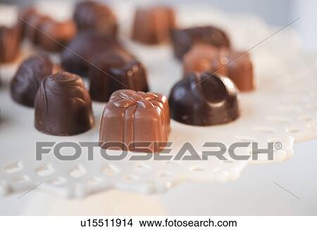 Picture - "Selection of chocolates, studio shot". Fotosearch