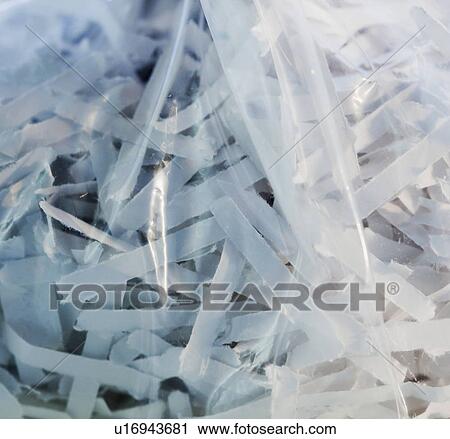 Shredded paper in plastic bag View Large Photo Image Stock Image - Shredded paper in plastic bag. Fotosearch