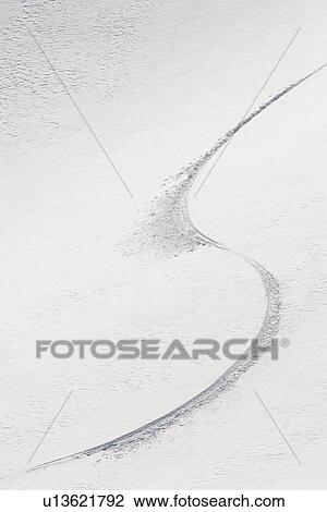 Stock Image - "Ski tail in snow Aspen Snowmass, Aspen, Colorado, USA ". Fotosearch