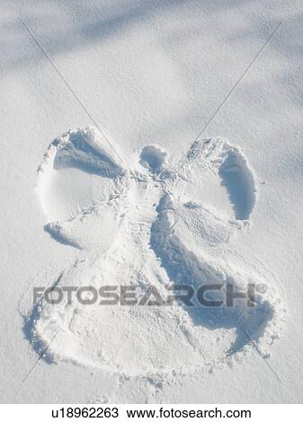 Snow angel shape View Large Photo Image Stock Image - Snow angel shape. Fotosearch