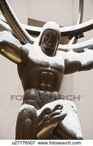 "Statue of Atlas at Rockefeller Center in winter, Manhattan, New York City, New York, USA" View Large Photo Image Stock Photo - "Statue of Atlas at Rockefeller Center in winter, Manhattan, New York City, New York, USA". Fotosearch