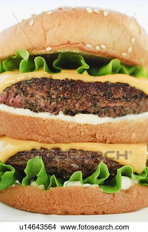 Picture - Studio shot of hamburger. Fotosearch