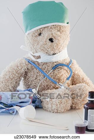 Teddy bear with medical equipment View Large Photo Image Stock Photo - Teddy bear with medical equipment. Fotosearch