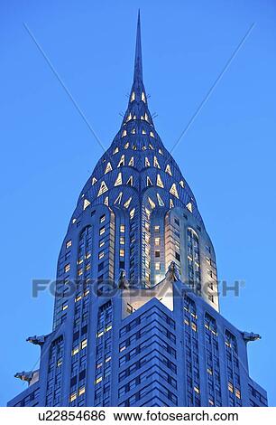 Stock Photograph - "Top of Chrysler Building, New York City, New York, USA". Fotosearch