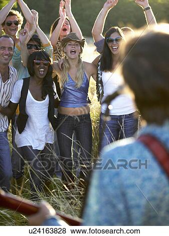 Concert in a field View Large Photo Image Stock Photo - Concert in a field. Fotosearch