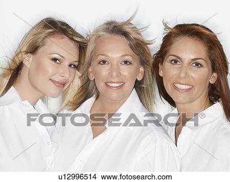 Group portrait of three women View Large Photo Image Picture - Group portrait of three women. Fotosearch