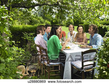 Stock Photo - Lunch in the garden. Fotosearch