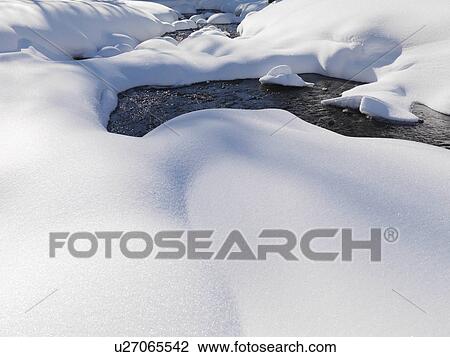 Mountain stream in snow View Large Photo Image Stock Image - Mountain stream in snow. Fotosearch