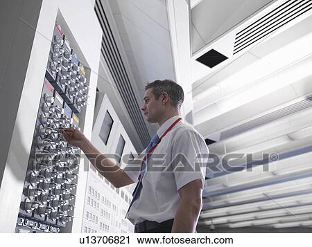 Stock Image - Operator with keys. Fotosearch