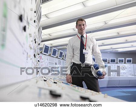 Stock Photo - Operator with safety helmet. Fotosearch
