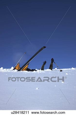 Skier head down in snow View Large Photo Image Stock Image - Skier head down in snow. Fotosearch
