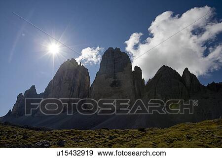 The Sextener Dolomites formation View Large Photo Image Stock Photo - The Sextener Dolomites formation. Fotosearch