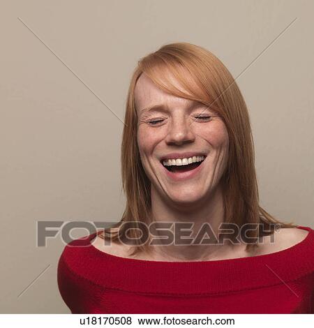 Stock Photo - "Woman laughing, portrait". Fotosearch