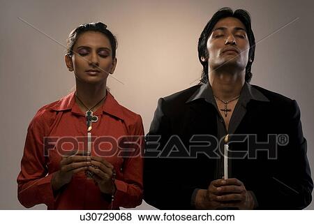 Stock Photo - A man and a woman. Fotosearch