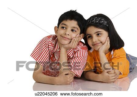 Stock Photograph - Children thinking. Fotosearch