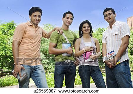 Stock Photo - College students posing. Fotosearch
